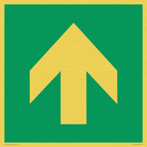 E907 Safe condition: Up / forwards arrow (90 deg supplimentary)